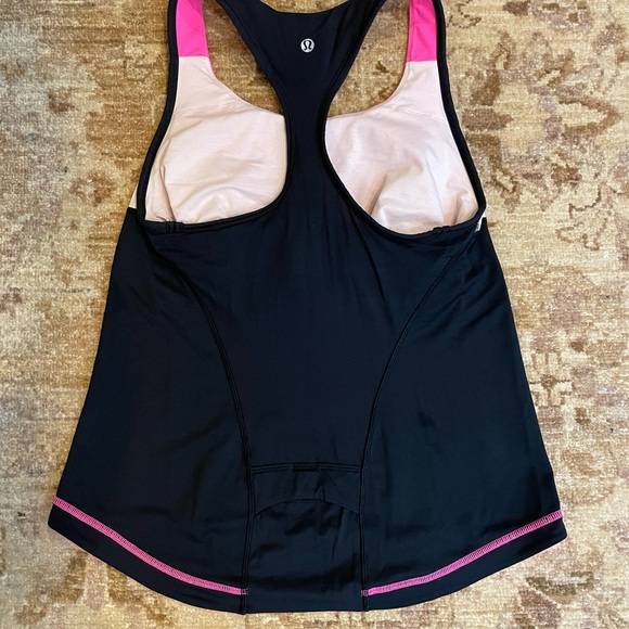Lululemon Pink and Black Racerback Tank Top - Picture 2 of 7